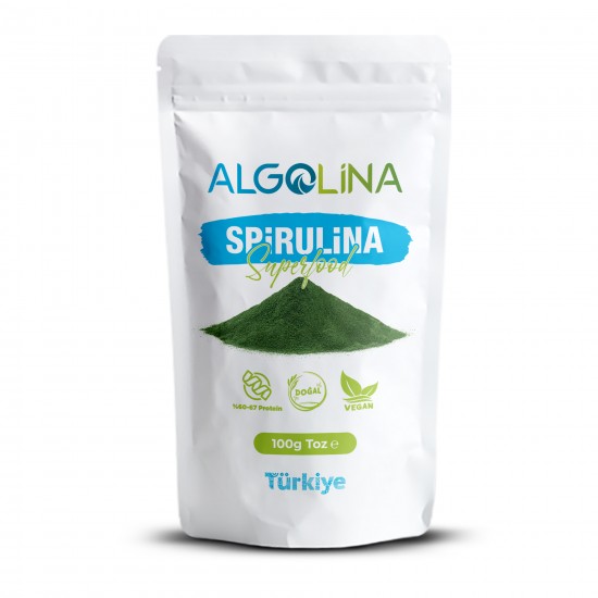 Algolina Spirulina Powder 100 Gr  (100% Spirulina)